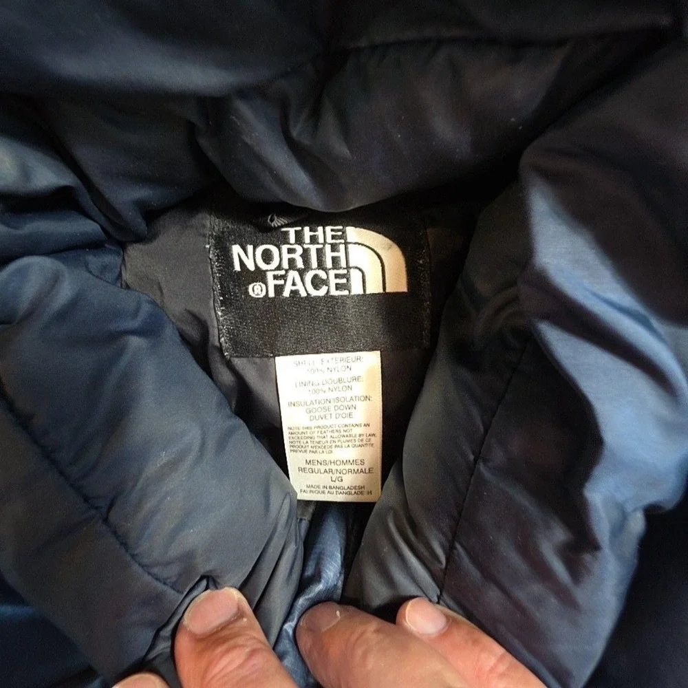 The North Face Nuptse Jacket Mens Large Blue 700 Down Puffer Full Zip Outdoor